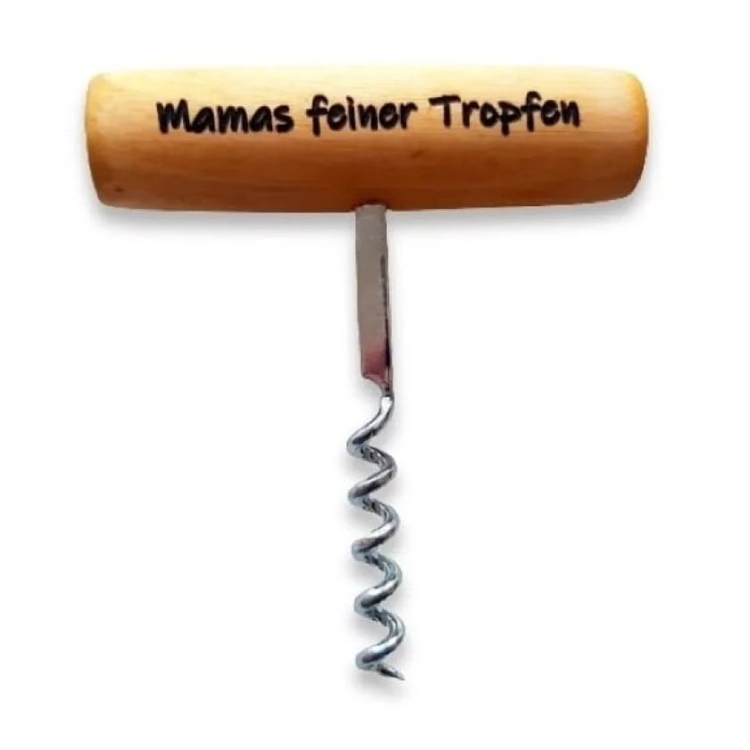 Korkenzieher für Weinflaschen mit Gravur Mamas feiner Tropfen Korkenzieher für Weinflaschen mit Gravur Mamas feiner Tropfen